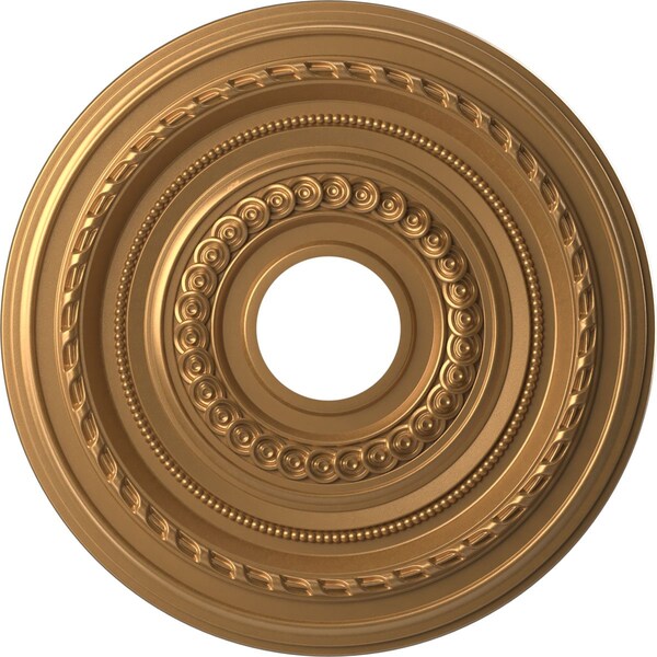 Ekena Millwork Cole PVC Ceiling Medallion (Fits Canopies up to 4 1/2"), Bright Coat Gold, 16"OD x 3 1/2"ID x 1"P CMP16COBGL - main